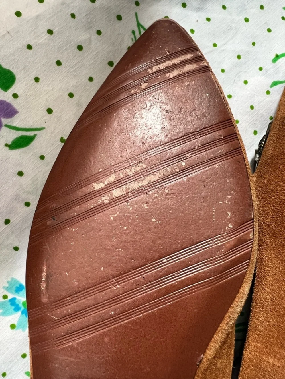 Brooks Brothers Suede Owl Pointed Toe Flats - 8